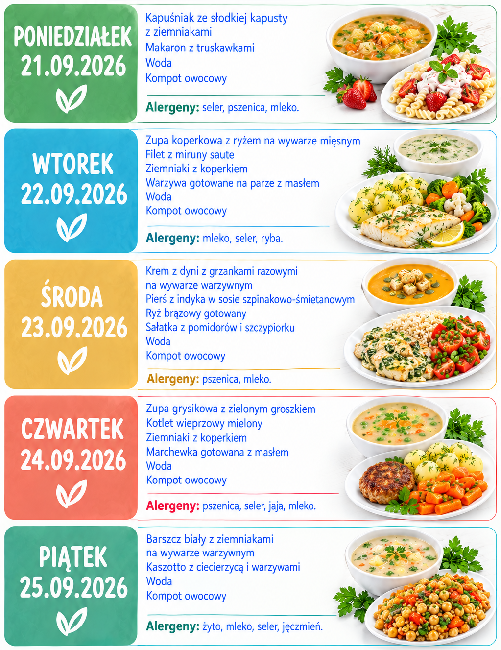 Jadłospis – 21-25.09